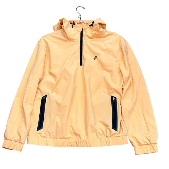 Alphalete EXP Tech Windbreaker Pullover Quarter Zip Hooded Jacket Peach Large - Picture 1 of 9